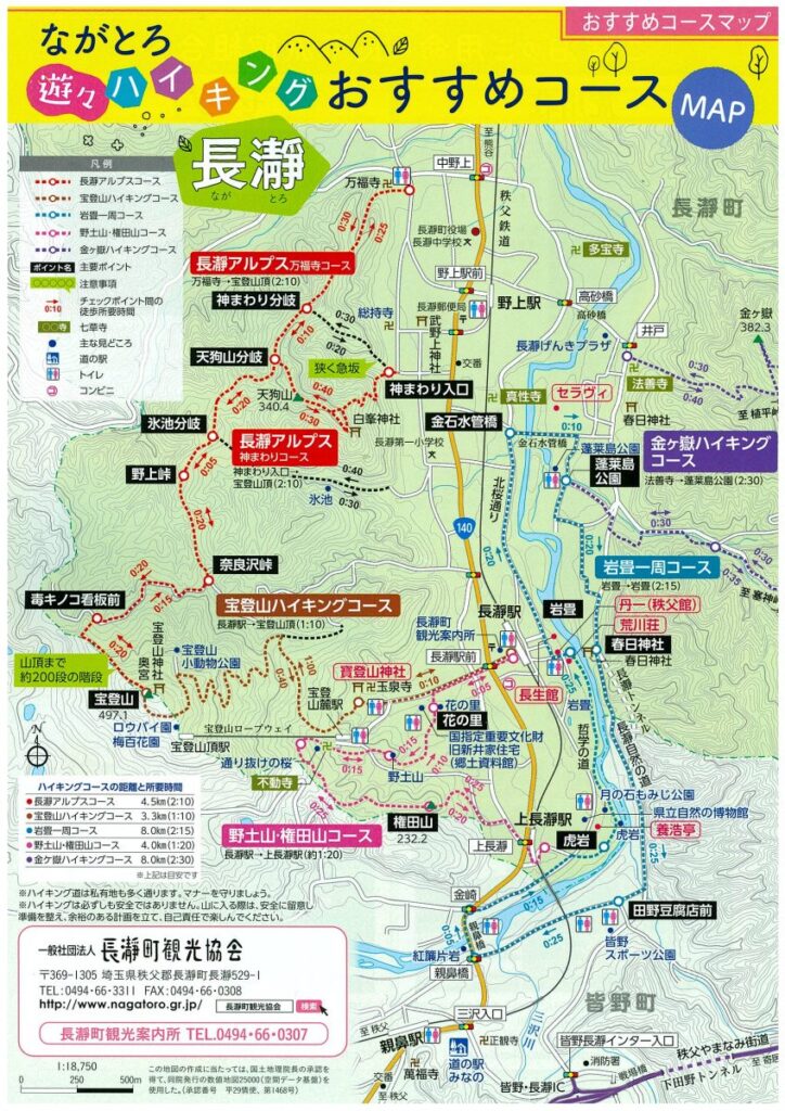 長瀞ハイキングコースマップ