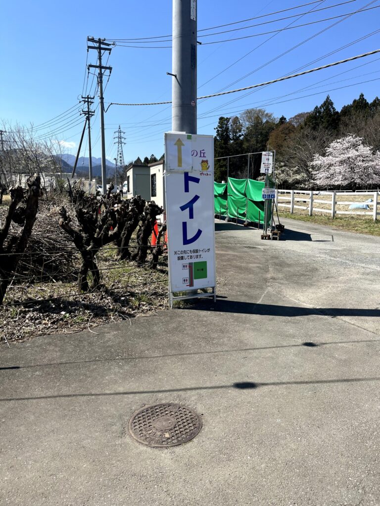 2026年芝桜まつりの仮設トイレ：羊山公園